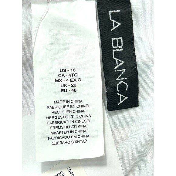 New La Blanca Bikini Swimsuit Bottom Women 16  Tropical Rain Shirred Band Coral - Picture 10 of 10